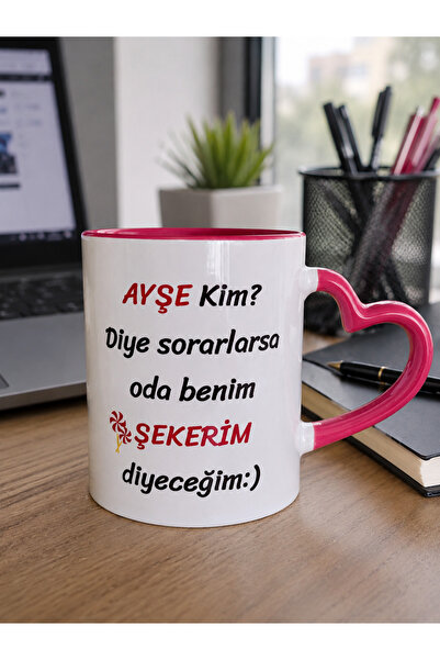 Genel Markalar Kişiye Özel KALPLİ İSİMLİ KUPA