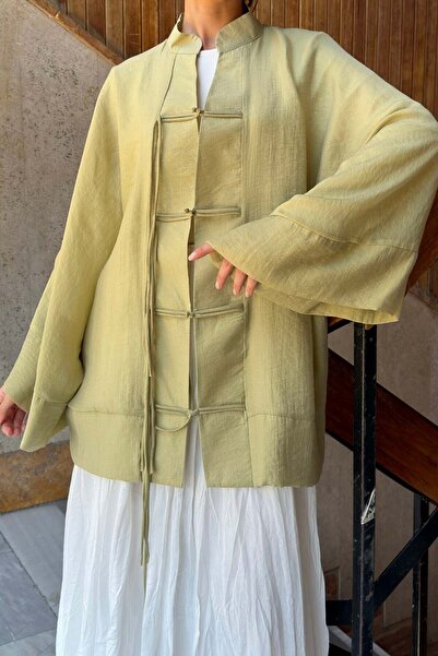 fayaboutique.com Green Miyori Voile Linen Tunic