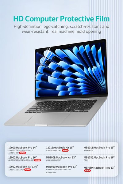 COTECi MacBook Pro 16 Inch Compatible Hd Clear Screen Protector Film Scratch-Resistant (A2485-A3428)