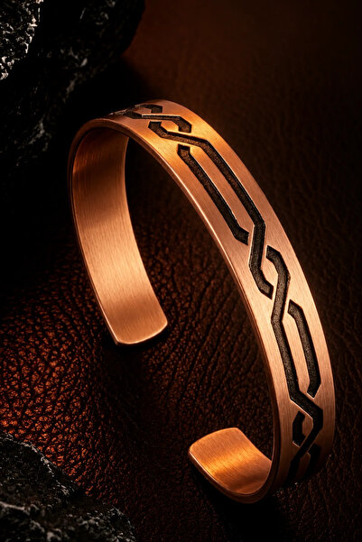 OSMANLI GÜMÜŞ Women's Copper Bracelet Antique Weave Model Handcrafted Adjusta...