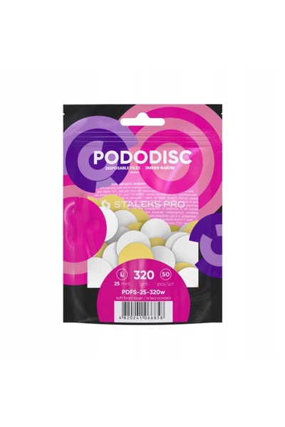 STALEKS Paduri albe Pododisc cu bază moale, granulație L 320, 50 bucăți