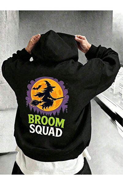 SVART WEAR Детски суичър с качулка с принт  "Broom Squad ", от пениран памук,...