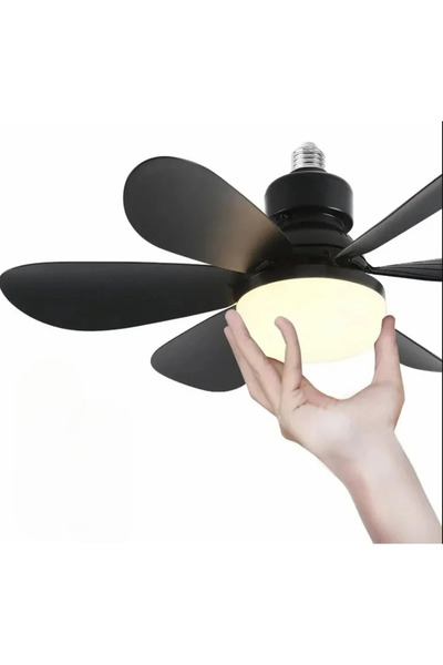 nextbuy Tavan Tipi Vantilatör E27 Duylu 6 Kanatlı Sessiz Rüzgar Fanlı Led Ampul Dekoratif İç Mekan Soğutucu Işıklı Tavan Aydınlatma Pervanesi