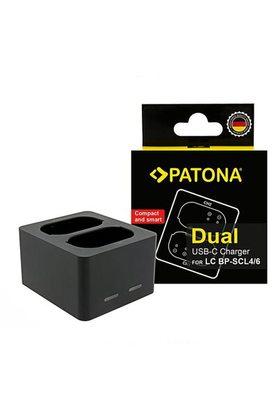 Patona dual charger for Leica Q3 Q4 BP-SCL4 and BP-SCL6 incl. USB-C cable