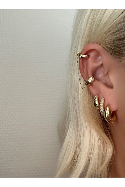 the matdesign Steel Earring Set of 6 – Combination of Stone-Studded Hoop Earrings