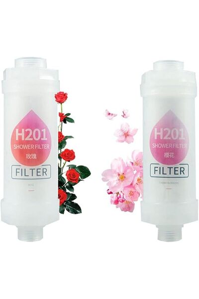 Lonimia 2Pcs Vitamin Shower Filter(Rose + Cherry Blossom), Filters Contaminan...