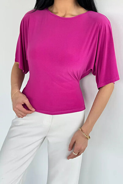 TOZLU Gülseli Waist-Tied Short Sleeve Blouse