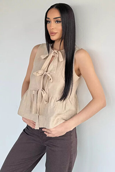 TOZLU Front-Tie Women's Blouse