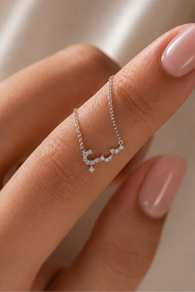 Spossy Silver Jewelry 925 Ayar Gümüş Silver Kaplamalı Minimal Arapça Aşk Kolye