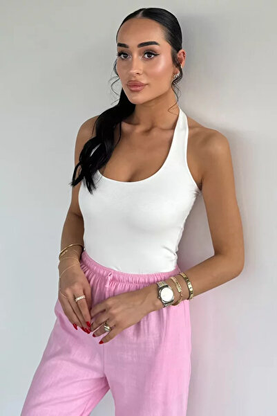 TOZLU Women's Halter Neck Blouse