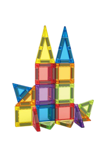 aistoys Set de constructie magnetic 3D, 40 micromagneti colorati - Magnetic T...
