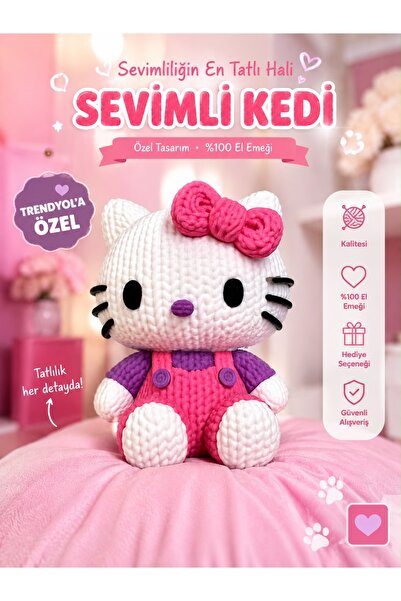 HEDİYEVİM SEVİMLİ KEDİ 15 CM BÜYÜK BOY FİGÜR HELLO KİTTY
