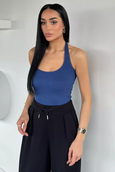 TOZLU Women's Halter Neck Blouse