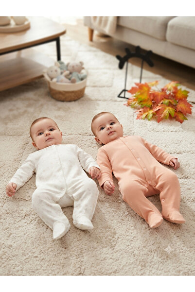 CemBebe Floral patterned romper 2-piece set for baby girls