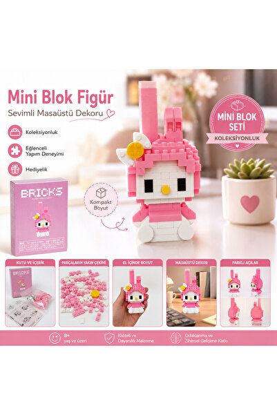 DİDEMMCE Mikro Blok Yapım Seti 146 Parça Mini Puzzle Blok Oyuncak Figürü Tavşan