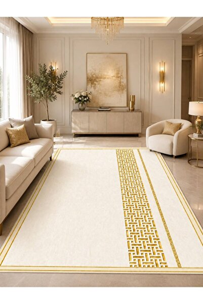 YTR HOME Dijital Baskı Yıkanabilir Kaymaz Taban Dekoratif Salon Mutfak Halısı...