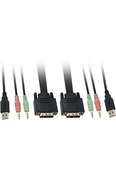 LEVEL ONE Διακόπτης Δεδομένων KVM KVM-0260 2 θυρών με Ήχο 0,9μ
