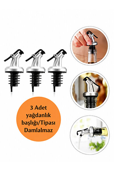 Genel Markalar 2 Adet Sızdırmaz Şişe Aparatı ve Tapa, Yağdanlık Tapası Yağdan...