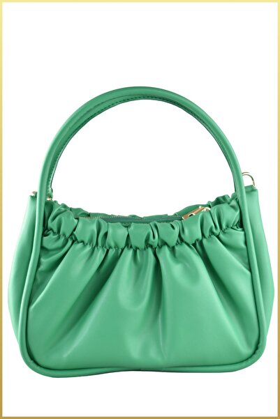 birizmoda Sova Women's Drawstring Oval Hand and Shoulder Bag - Green