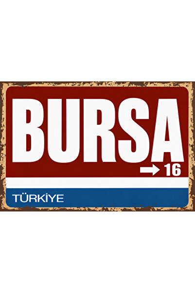 Lucena Bursa 16 Placă decorativă retro vintage din metal pentru perete