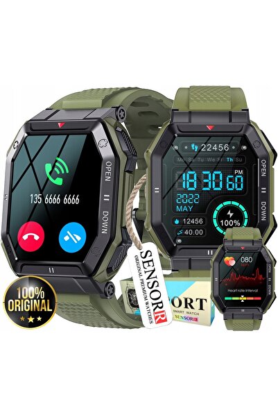 SENSORR Ceas militar robust, smartwatch pentru bărbați, apeluri, SMS-uri, mon...