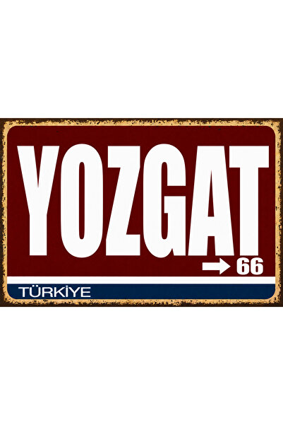 Lucena Yozgat 66 Metal Duvar Tabelası Retro Vintage Dekoratif Şehir Plakası