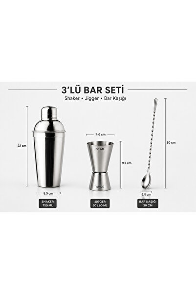 Genel Markalar 3 parça Kokteyl Set
