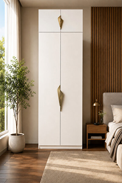 Avmpark Gama 4 Kapaklı Askılı + Ek Modüllü Tasarım Kulplu 253 cm Gardırop Elb...