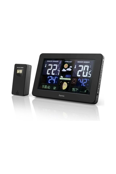 Hama Stație meteo cu afișaj colorat, ceas, DCF și port de încărcare USB