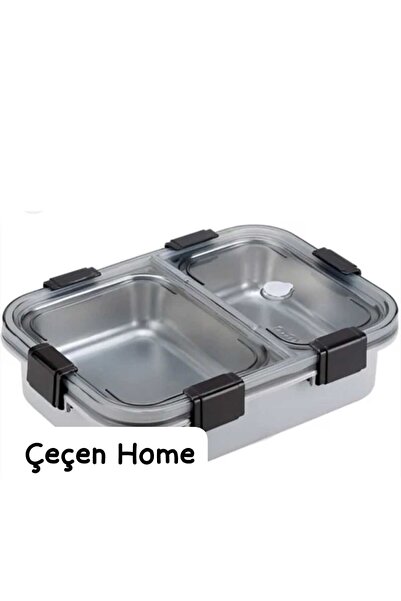 ÇEÇEN HOME Sızdırmaz 2 Hazneli SUS 304 Paslanmaz Çelik Beslenme Kutusu - Sefe...