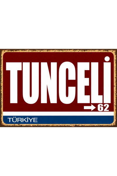 Lucena Tunceli 62 Metalni zidni znak Retro Vintage Dekorativna gradsko ploča