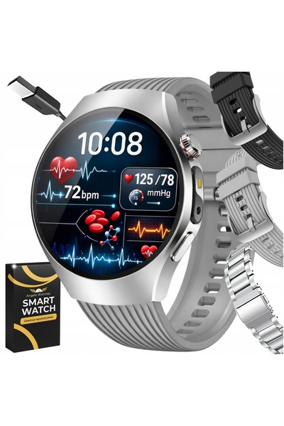 Angelo Watches SMARTWATCH BĂRBĂTESC CEAS MONITORIZARE CARDIOLOGICĂ APELURI Te...
