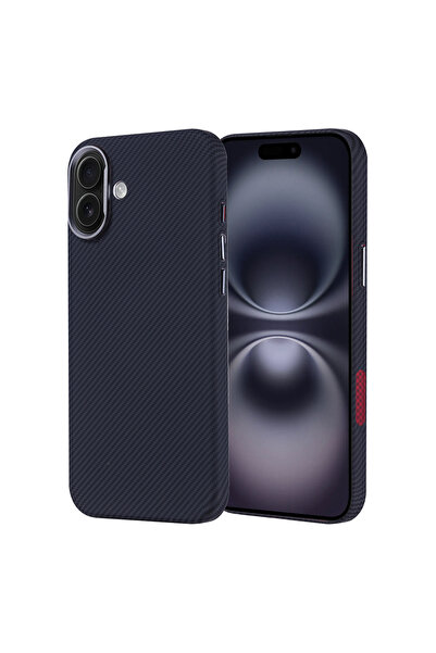 zore iPhone 16 Plus Kılıf Ultra İnce Magsafe Karbon Fiber Görünümlü İnce Hafi...