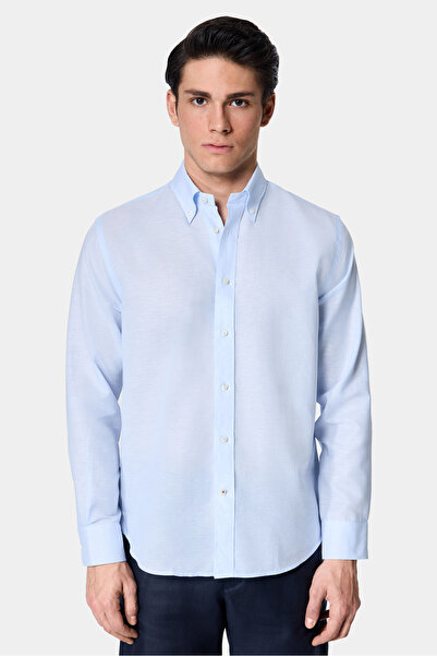 Damat Comfort Mavi Düz Gömlek