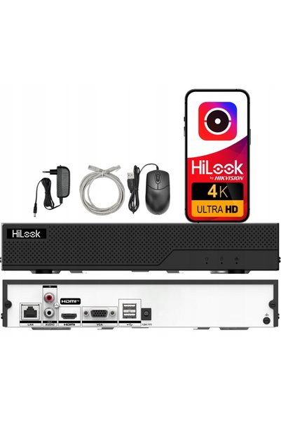 Hilook Înregistrator IP de la Hikvision, 8 canale, până la 8Mpx 4K, NVR-108MH...