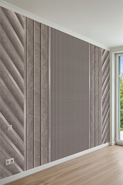 MİRAZAWALL Dikey İnce Çıtalar, Geniş Paneller ve Çapraz Çizgili Modern Tek Pa...
