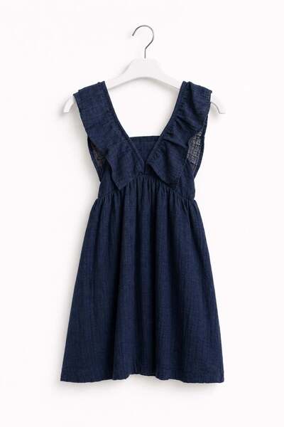 NOBLEKIDS Girl's Strappy Dress Navy Blue