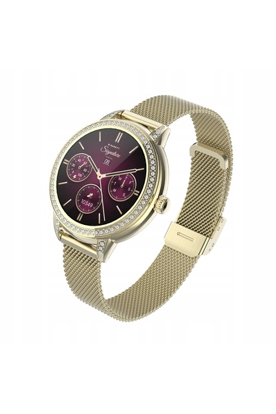 GARETT Smartwatch Stella auriu cu brățară tip plasă AMOLED 1,1 " Always On Di...