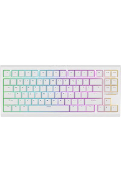 GENERAL كيبورد ميكانيكي للالعاب G84 80% RGB مع اغطية مفاتيح لامعة من ايبوميكر...