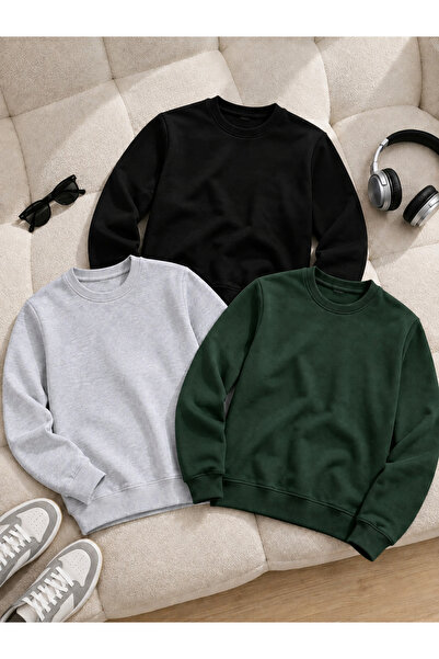 DAMGA JEANS 3 Pieces Men's Trendy Comfortable Fit Daily Sweatshirt