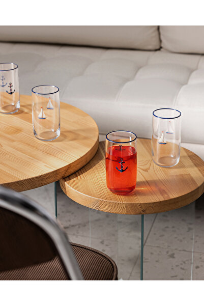 Madame Coco Musette-Nautical Life 4-Pack Soft Drink Glass - Transparent - 365 ml