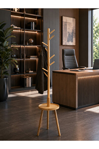 luvroshe Masal Home Lüks Ahşap Ofis Ceket askısı