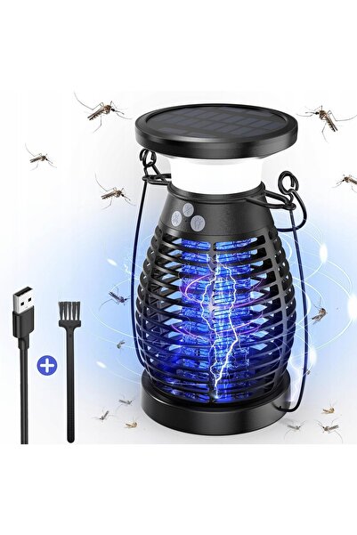 bedee Lampă capcană pentru insecte cu energie solară, ucigaș de țânțari și mu...