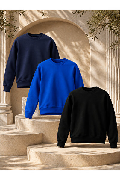 DAMGA JEANS 3 Pieces Men's 3 Thread Thick Winter Premium Sweatshirt