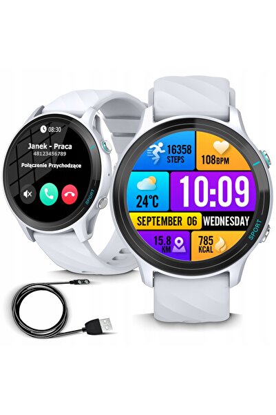 WENOM Smartwatch S-07 Rezistent la apă IP68 Meniu în limba poloneză negru