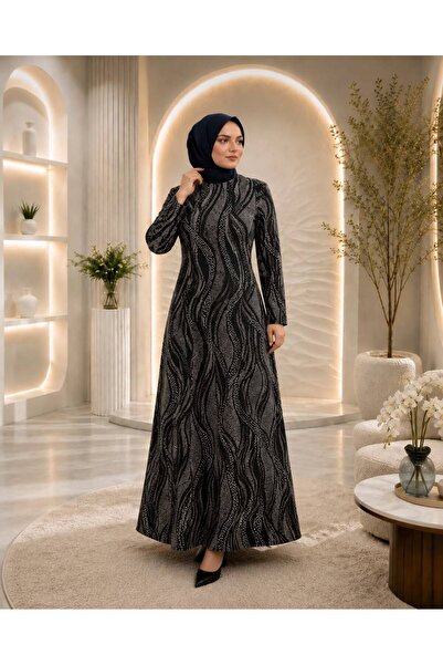 ModaMinar Women's New Season Patterned A-Line Combed Cotton Dress with Hidden...