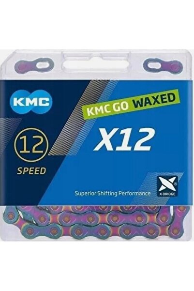 KMC Lanț de bicicletă ORIGINAL X12 AURORA RAINBOW 126 zale CEREALE + CLEMA