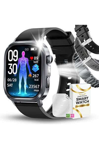 Angelo Watches SMARTWATCH BĂRBĂTESC CEAS MONITORIZARE CARDIOLOGICĂ APELURI Te...
