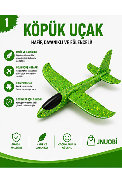 KOLAV Köpük Uçak Oyuncak – Hafif ve Dayanıklı EVA Köpük – Kolay Kurulum – Açı...