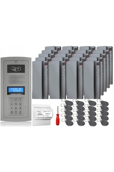 Elfon Domofon în kit OP-255R-P Montaj la suprafață Furtka 20x Unifon Gri Breloc